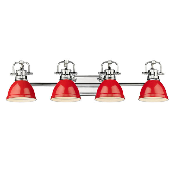 Duncan Chrome and Red Four-Light Bath Vanity, image 2